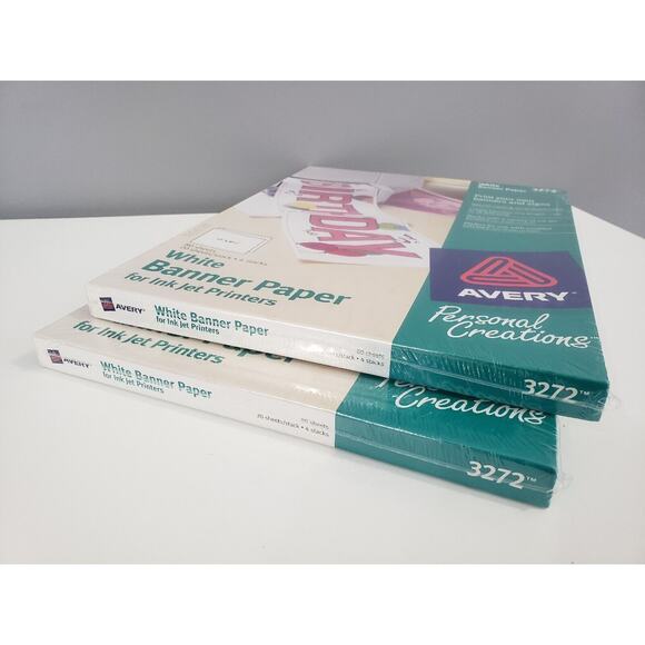 Lot 2 Avery‎ 3272 White Banner Paper for Ink Jet Printers 11x8.5 80 sheets NEW - Picture 6 of 6
